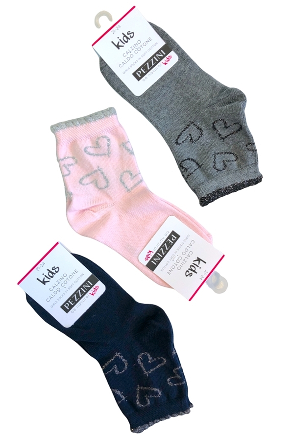 GIRL COTTON FASHION SOCKS WITH HEARTS PATTERN