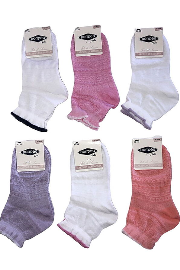 6-PACK DIANA GIRL MERCERIZED COTTON SOCKS WITH PATTERN
