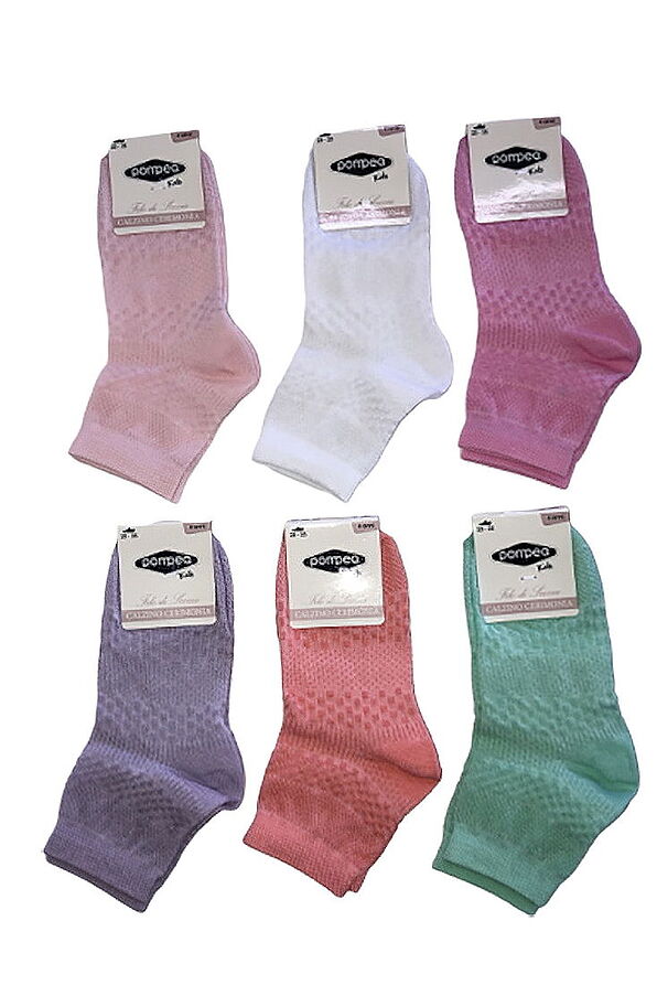 6-PACK FLORA GIRL MERCERIZED COTTON SOCKS WITH PATTERN