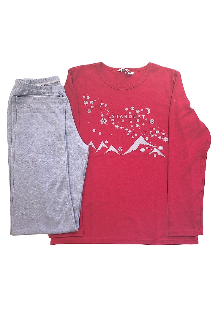 ΓΥΝΑΙΚΕΙΑ ΠΙΤΖΑΜΑ ΒΑΜΒΑΚΕΡΗ ΜΕ ΤΥΠΩΜΑ ΑΣΤΕΡΟΣΚΟΝΗ ΚΑΙ ΜΠΑΤΖΑΚΙ ΜΕ ΛΑΣΤΙΧΟ