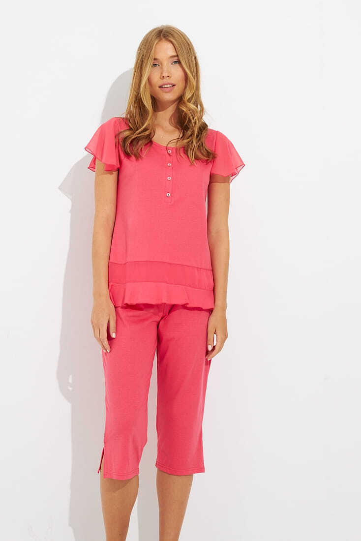 ΓΥΝΑΙΚΕΙΑ MODAL ΠΙΤΖΑΜΑ ΚΑΠΡΙ ΜΟΝΟΧΡΩΜΗ ΜΕ ΠΑΤΙΛΕΤΑ KONTO MANIKI ΚΑΙ ΒΟΛΑΝ