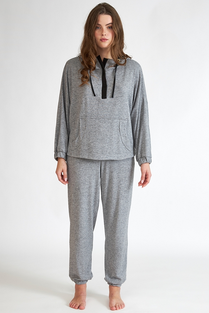 ΓΥΝΑΙΚΕΙΑ ΜΑΚΡΙΑ FLEECE ΦΟΡΜΑ ΜΕ ΦΕΡΜΟΥΑΡ  ΣΤΟ ΣΤΗΘΟΣ ΜΠΡΟΣΤΙΝΗ ΤΣΕΠΗ ΚΟΥΚΟΥΛΑ ΜΕ ΚΟΡΔΟΝΙΑ ΚΑΙ ΜΠΑΤΖΑΚΙ ΜΕ ΛΑΣΤΙΧΟ