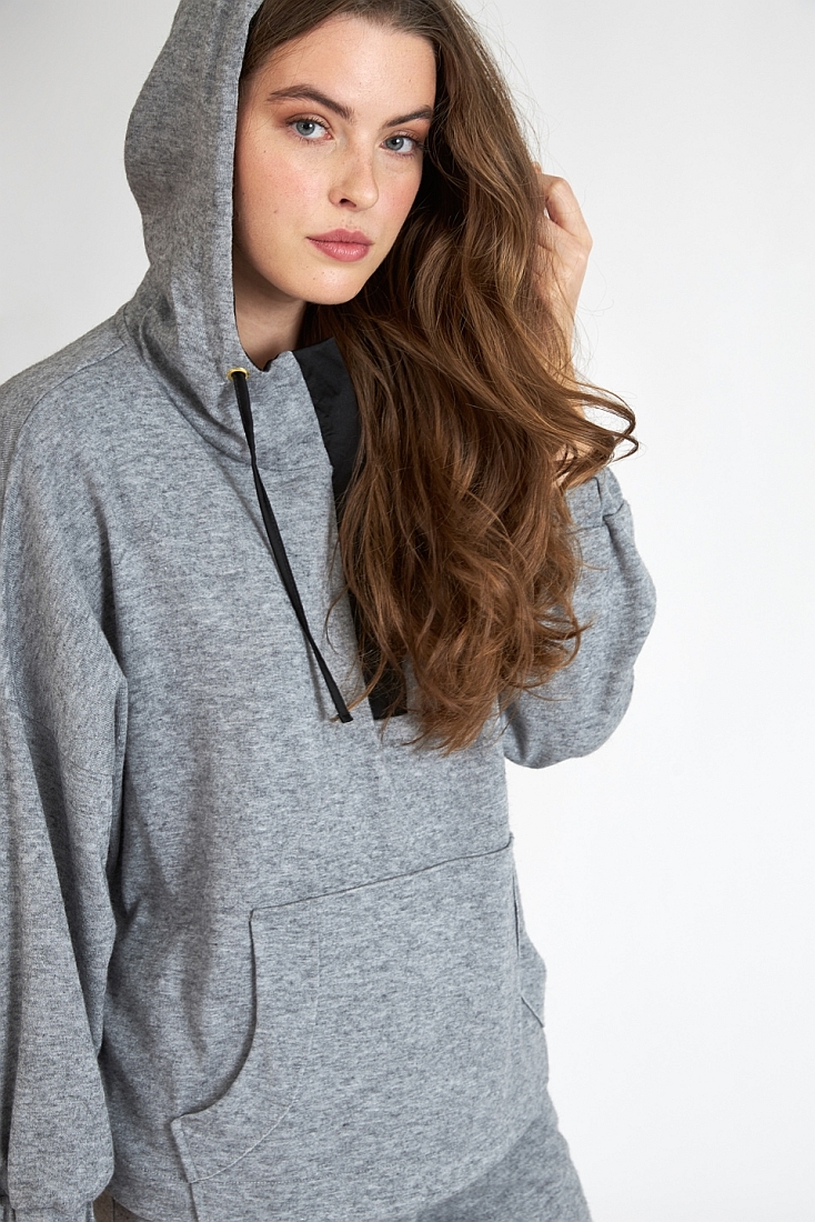 ΓΥΝΑΙΚΕΙΑ ΜΑΚΡΙΑ FLEECE ΦΟΡΜΑ ΜΕ ΦΕΡΜΟΥΑΡ  ΣΤΟ ΣΤΗΘΟΣ ΜΠΡΟΣΤΙΝΗ ΤΣΕΠΗ ΚΟΥΚΟΥΛΑ ΜΕ ΚΟΡΔΟΝΙΑ ΚΑΙ ΜΠΑΤΖΑΚΙ ΜΕ ΛΑΣΤΙΧΟ