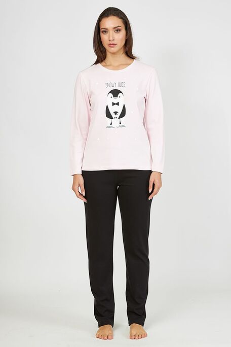 ΓΥΝΑΙΚΕΙΑ ΜΑΚΡΙΑ ΒΑΜΒΑΚΕΡΗ ΠΙΤΖΑΜΑ ΜΕ ΤΥΠΩΜΑ "SHOWY HUGS" & ΠΙΓΚΟΥΙΝΟ