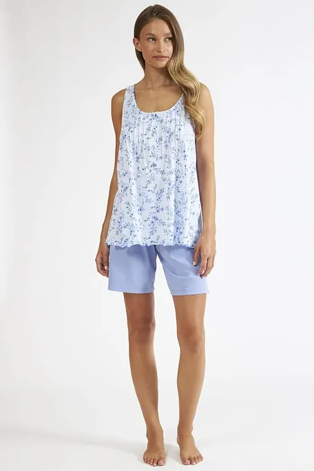 ΓΥΝΑΙΚΕΙΑ ΚΟΝΤΗ ΜΟΝΤΑΛ-ΒΑΜΒΑΚΕΡΗ ΠΙΤΖΑΜΑ ΜΕ ΒΑΘΙΑ ΠΑΤΙΛΕΤΑ ΚΑΙ FLORAL ΣΧΕΔΙΟ