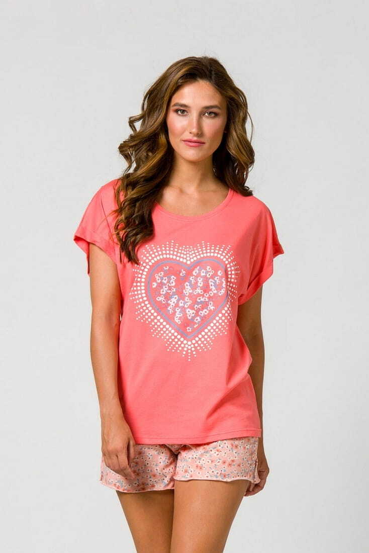 ΓΥΝΑΙΚΕΙΑ ΠΙΤΖΑΜΑ MODAL ΒΑΘΙΑ ΛΑΙΜΟΚΟΨΗ ΖΑΠΟΝΕ ΜΑΝΙΚΙ ΣΧΕΔΙΟ ΚΑΡΔΙΑ ΚΑΙ ΣΟΡΤΣ FLORAL