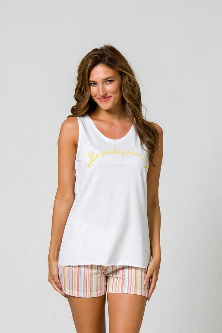 ΓΥΝΑΙΚΕΙΑ ΠΙΤΖΑΜΑ MODAL ΛΑΙΜΟΚΟΨΗ ΜΕ ΩΜΟ ΚΑΙ ΡΙΓΕ ΣΟΡΤΣ