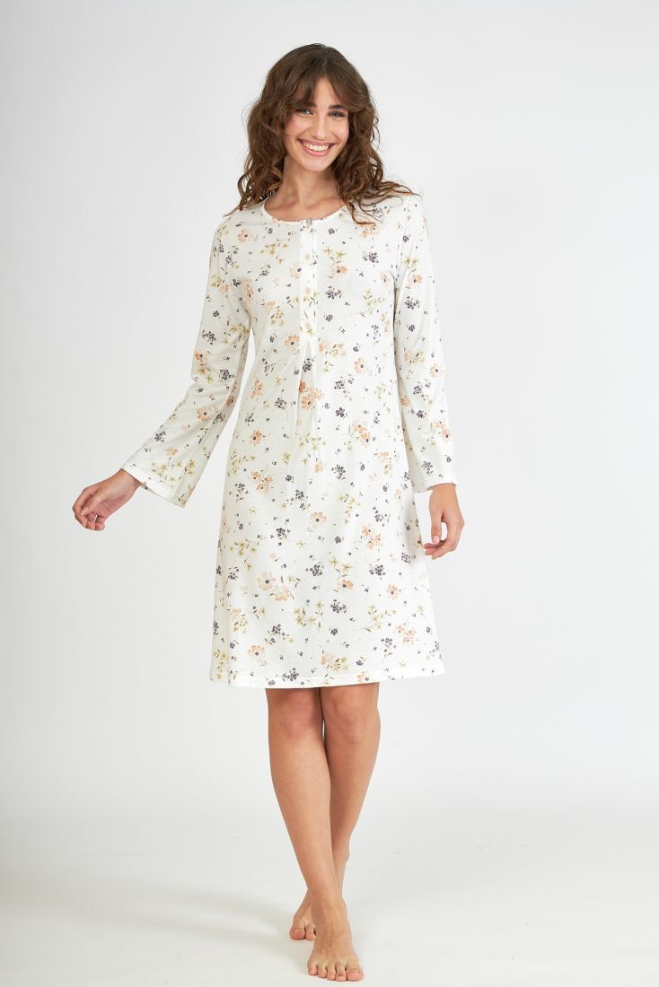ΓΥΝΑΙΚΕΙΟ MIDI ΒΑΜΒΑΚΕΡΟ ΝΥΧΤΙΚΟ FLORAL ΜΕ ΠΑΤΙΛΕΤΑ