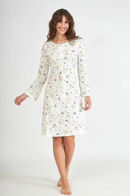 ΓΥΝΑΙΚΕΙΟ MIDI ΒΑΜΒΑΚΕΡΟ ΝΥΧΤΙΚΟ FLORAL ΜΕ ΠΑΤΙΛΕΤΑ