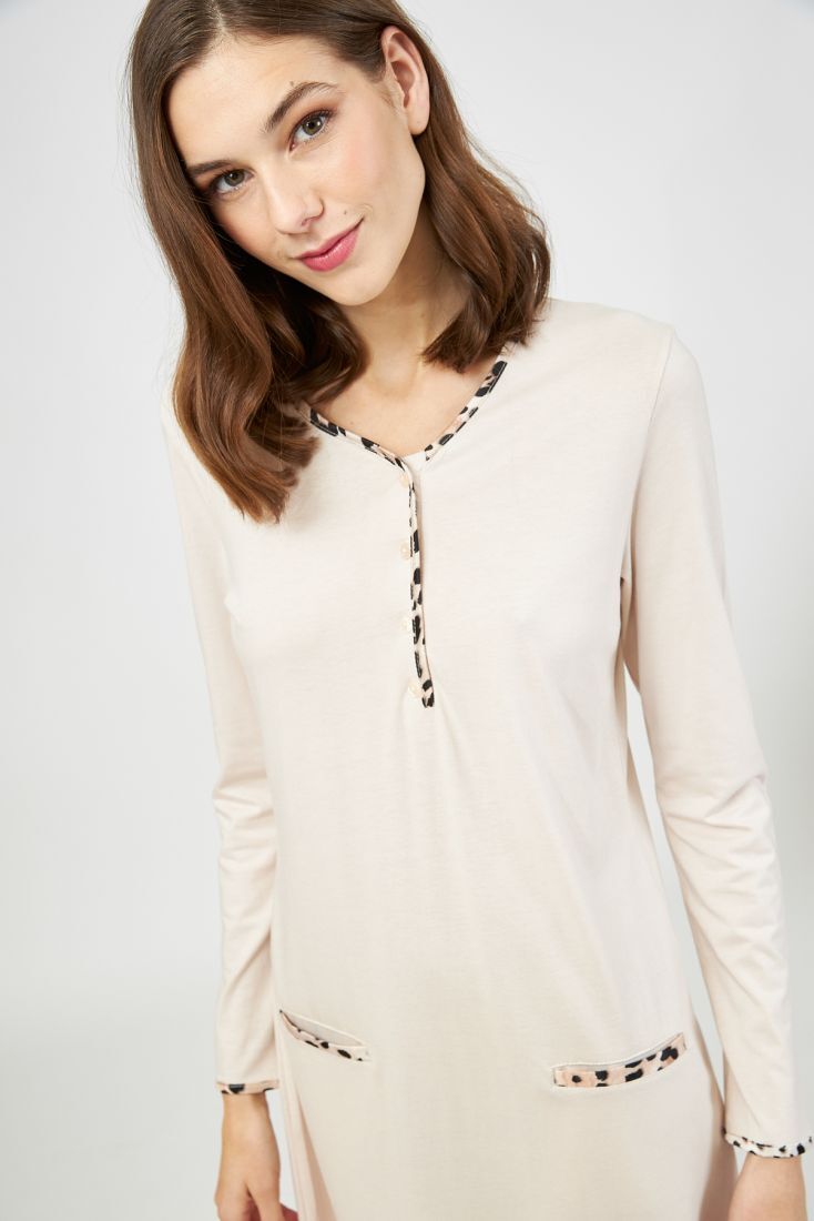 ΓΥΝΑΙΚΕΙΟ MIDI ΒΑΜΒΑΚΕΡΟ MODAL ΝΥΧΤΙΚΟ ΜΕ ΣΑΤΕΝ ANIMAL ΛΕΠΤΟΜΕΡΕΙΕΣ & ΠΑΤΙΛΕΤΑ