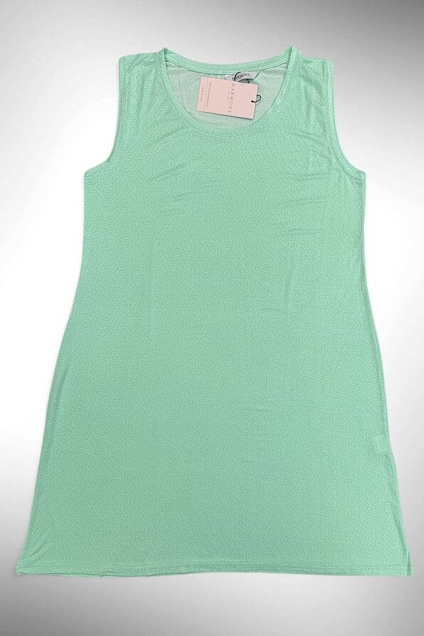 WOMAN MIDI MODAL NIGHTDRESS WITH SMALL DOTS PATTERN SLEEVELESS