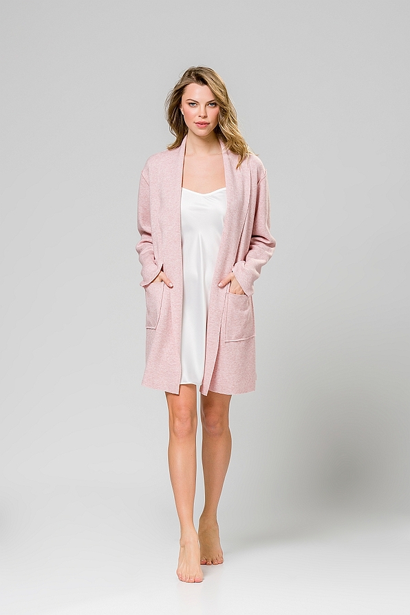 WOMAN LOOSE OPEN VISCOSE CARDIGAN PLAIN WITH POCKETS