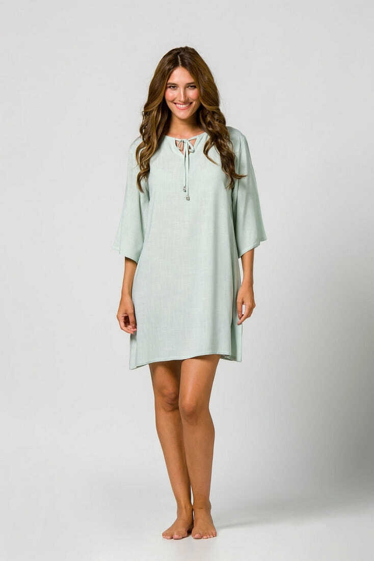 ΓΥΝΑΙΚΕΙΟ ΚΑΦΤΑΝΙ ΑΠΌ ΒΙΣΚΟΖΗ ΣΕ ΦΑΡΔΙΑ ΓΡΑΜΜΗ ΜΟΝΟΧΡΩΜΟ ΛΑΙΜΟΚΟΨΗ ΜΕ ΚΟΡΔΟΝΙ ΤΡΟΥΑΚΑΡ ΜΑΝΙΚΙ