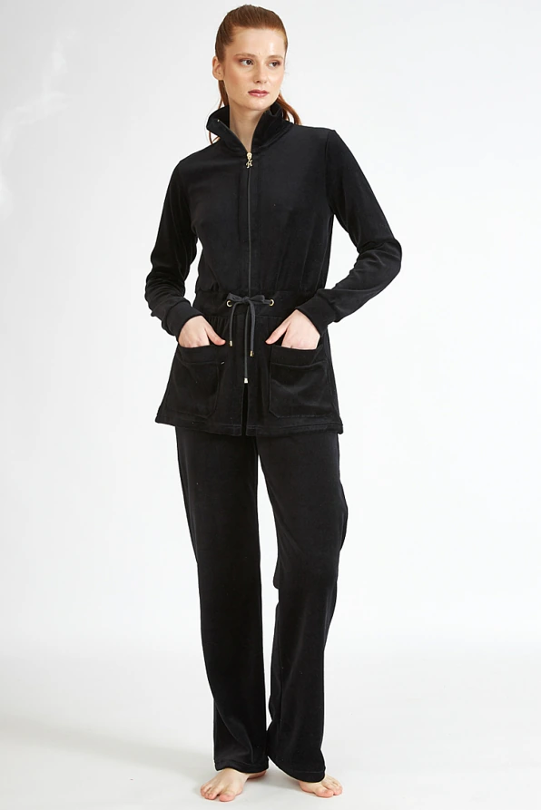 ΓΥΝΑΙΚΕΙΑ ΜΑΚΡΙΑ ΒΕΛΟΥΤΕ ΦΟΡΜΑ ΜΟΝΟΧΡΩΜΗ ΜΕ ΦΕΡΜΟΥΑΡ ΤΣΕΠΕΣ ΚΟΡΔΟΝΙ ΣΤΗ ΜΕΣΗ ΚΑΙ ΑΝΟΙΧΤΟ ΜΠΑΤΖΑΚΙ