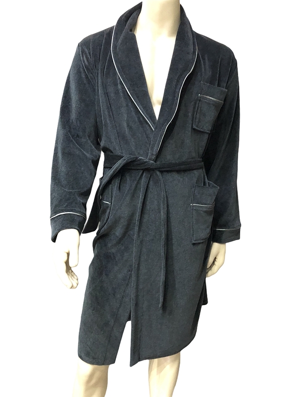 HARMONY- MEN COTTON LONG ROBE WITH CROSS BELT