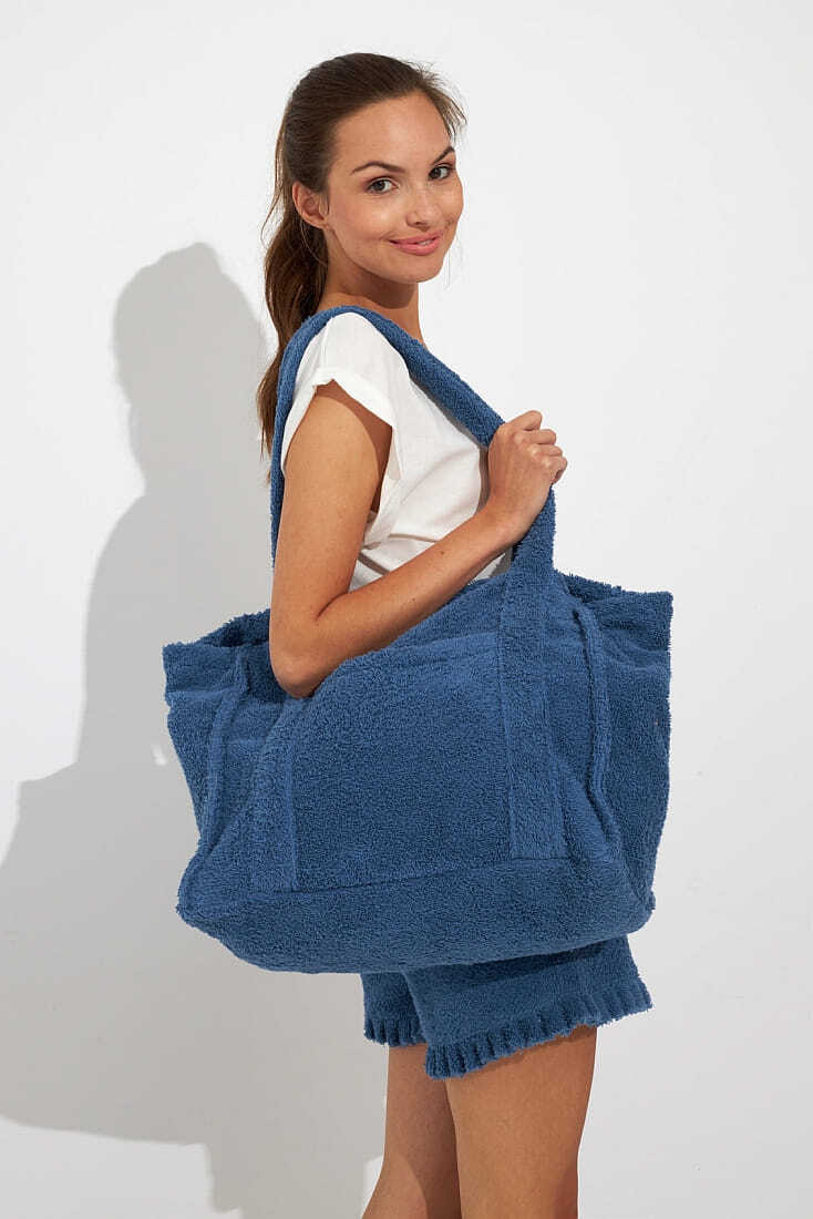 ΓΥΝΑΙΚΕΙΑ ΒΑΜΒΑΚΕΡΗ ΠΕΤΣΕΤΕ ΜΟΝΟΧΡΩΜΗ ΤΣΑΝΤΑ ΘΑΛΑΣΣΗΣ ΩΜΟΥ ΑΝΟΙΧΤΗ ΜΕ ΕΞΩΤΕΡΙΚΗ ΤΣΕΠΗ