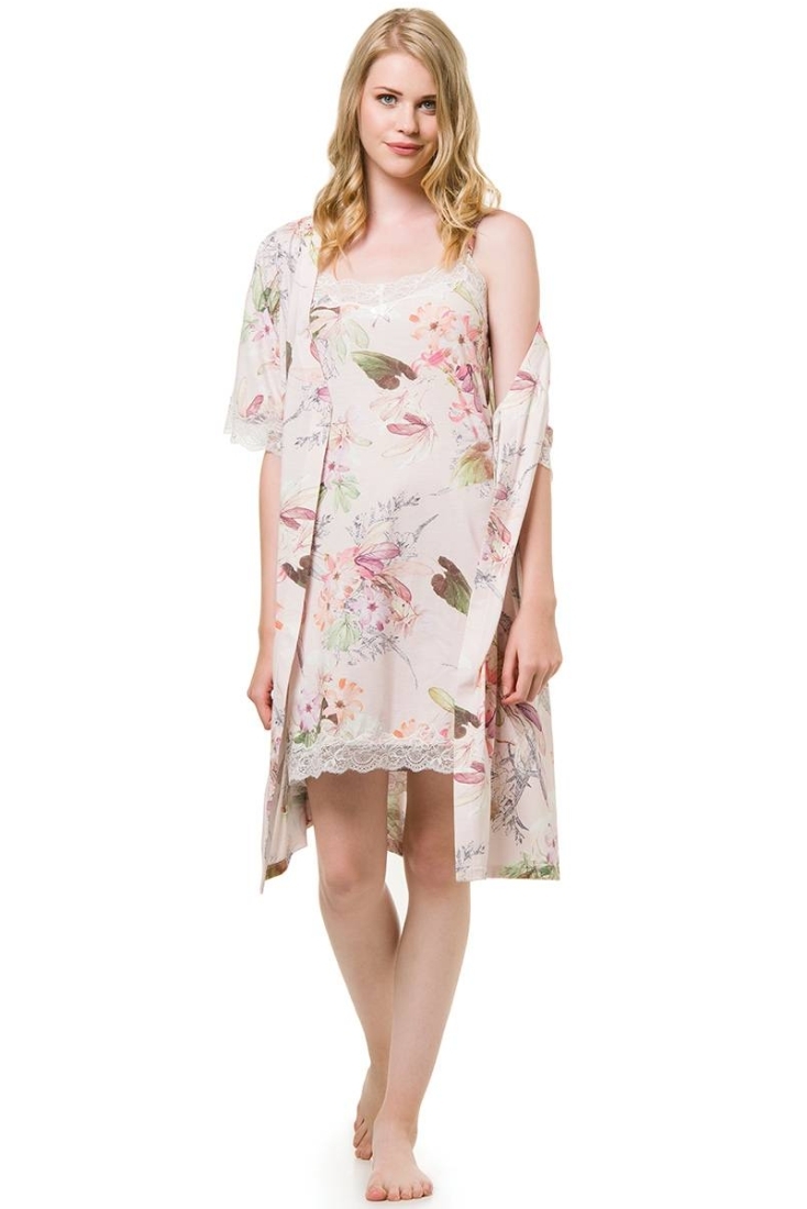 ΓΥΝΑΙΚΕΙΑ MIDI FLORAL ΡΟΜΠΑ ΣΥΜΜΙΚΤΗ ΒΑΜΒΑΚΕΡΗ