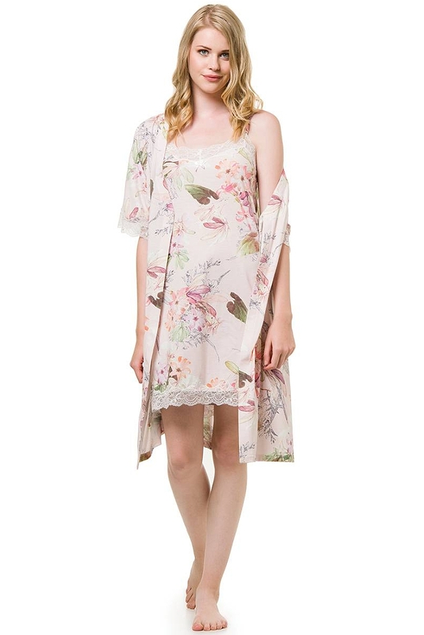 ΓΥΝΑΙΚΕΙΑ MIDI FLORAL ΡΟΜΠΑ ΣΥΜΜΙΚΤΗ ΒΑΜΒΑΚΕΡΗ