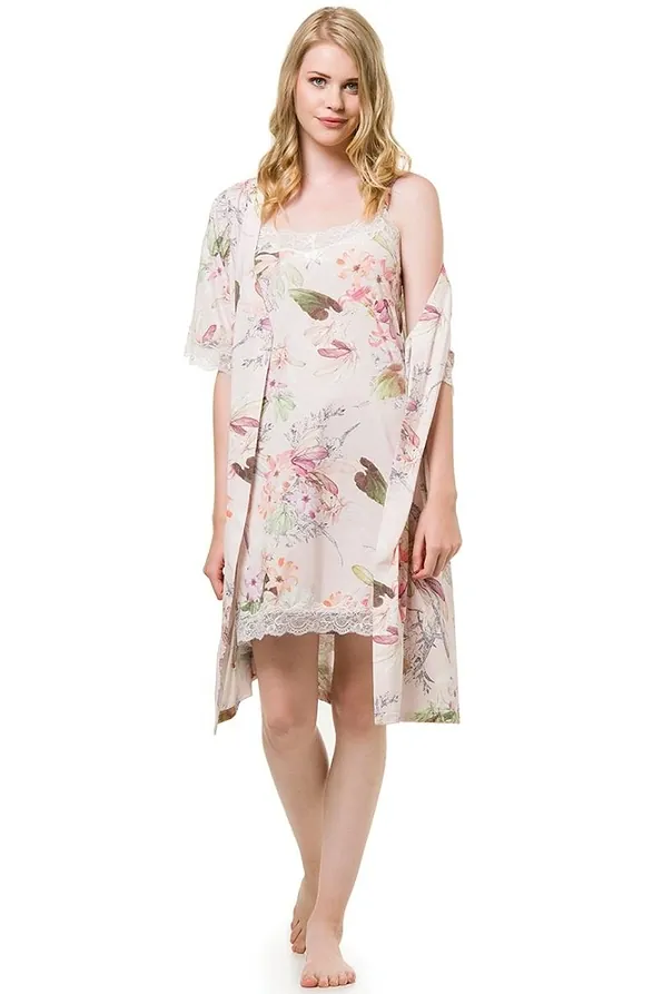 ΓΥΝΑΙΚΕΙΑ MIDI FLORAL ΡΟΜΠΑ ΣΥΜΜΙΚΤΗ ΒΑΜΒΑΚΕΡΗ