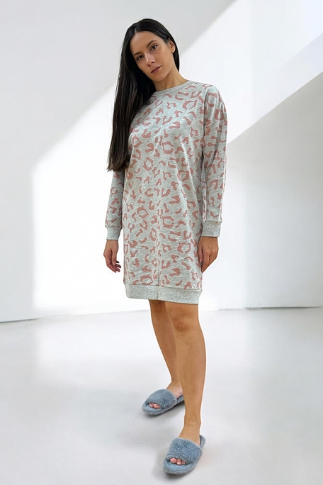 ΓΥΝΑΙΚΕΙΟ MIDI ΝΥΧΤΙΚΟ ΑΠΟ ΒΙΣΚΟΖΗ ΜΕ ΕΣΩΤΕΡΙΚΗ ΦΑΝΕΛΑ & ANIMAL LEOPARD ΤΥΠΩΜΑ