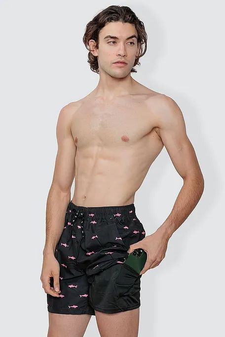 ΑΝΔΡΙΚΟ ΜΑΓΙΟ ΒΕΡΜΟΥΔΑ ΜΕ ΕΣΩΤΕΡΙΚΗ ΤΣΕΠΗ ΚΙΝΗΤΟΥ ΤΥΠΩΜΑ ΚΑΡΧΑΡΙΕΣ ΣΤΕΓΝΩΝΕΙ ΓΡΗΓΟΡΑ ΜΕ ΤΣΕΠΕΣ - DEEP SEA