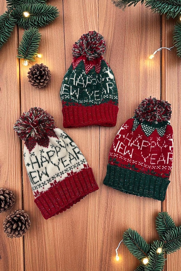 CHRISTMAS ACRYLIC HAT WITH SHINY DETAILS