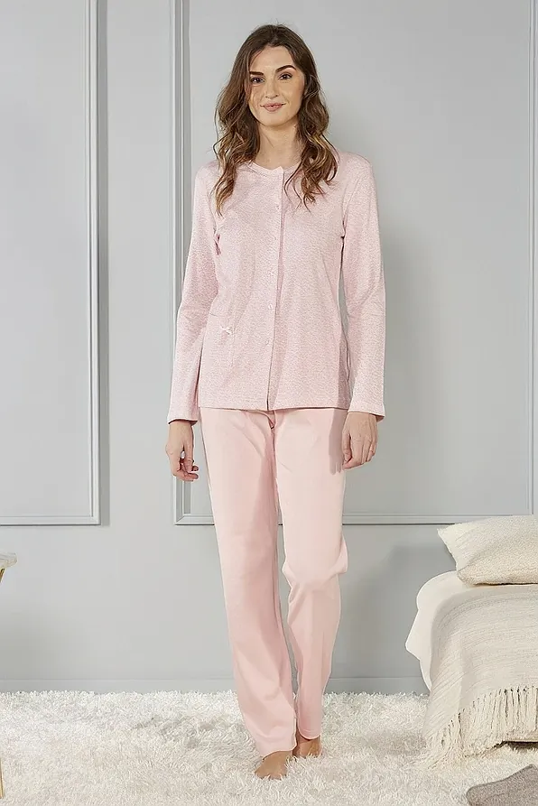 ΓΥΝΑΙΚΕΙΑ ΠΙΤΖΑΜΑ ΒΑΜΒΑΚΕΡΗ ΜΟΝΟΧΡΩΜΗ ΜΕ ΚΟΥΜΠΙΑ ΑΝΟΙΧΤΟ ΜΠΑΤΖΑΚΙ