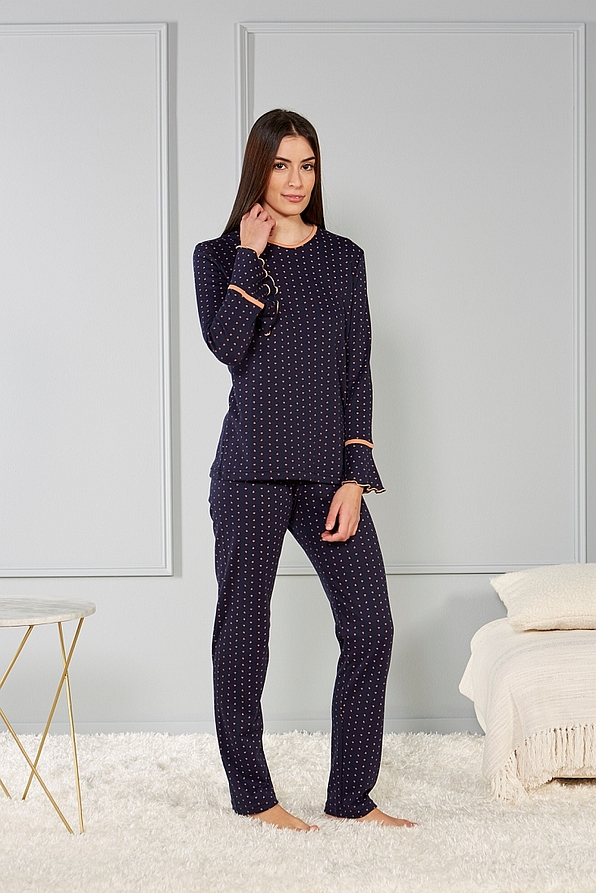 WOMAN COTTON PYJAMAS SMALL HEARTS PATTERN OPEN LEG