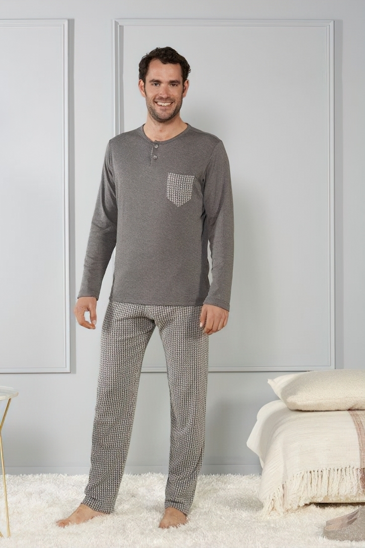 ΑΝΔΡΙΚΗ ΠΙΤΖΑΜΑ ΒΑΜΒΑΚΕΡΗ ΜΕ ΣΧΕΔΙΟ ΜΙΚΡΟ ΚΑΡΟ ΑΝΟΙΧΤΟ ΜΠΑΤΖΑΚΙ