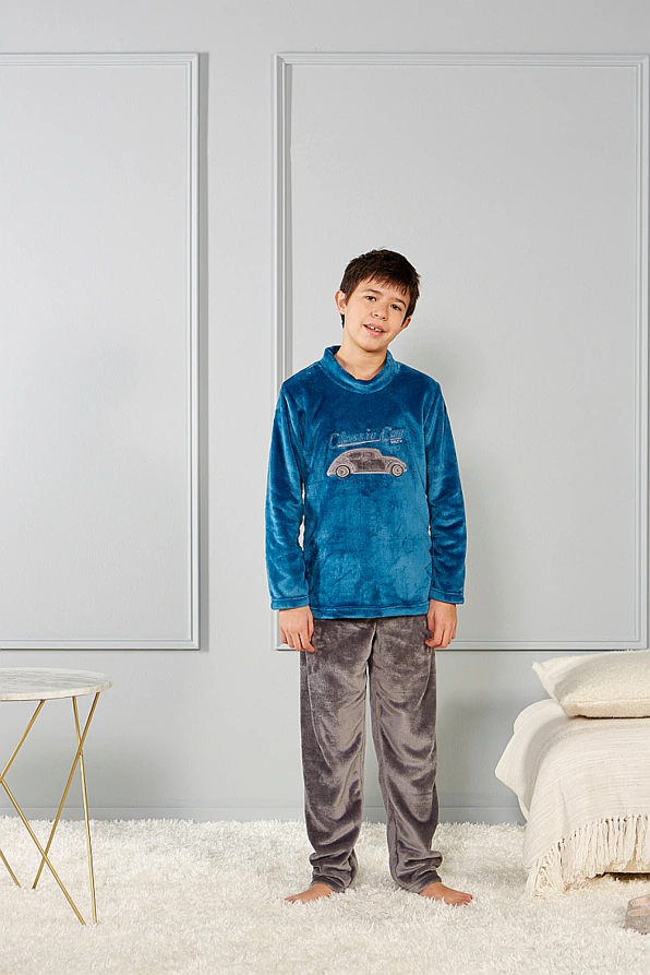 ΑΓΟΡΙΣΤΙΚΗ ΠΙΤΖΑΜΑ FLEECE ΜΕ ΣΧΕΔΙΟ ΣΚΑΡΑΒΑΙΟ ΑΝΟΙΧΤΟ ΜΠΑΤΖΑΚΙ ΚΛΕΙΣΤΟ ΛΑΙΜΟ