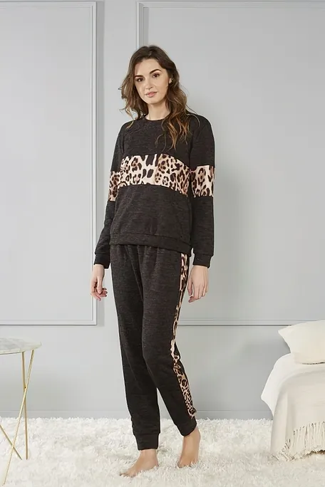 ΓΥΝΑΙΚΕΙΑ ΦΟΡΜΑ ΜΕ ΣΧΕΔΙΟ ΛΕΟΠΑΡ ΛΕΠΤΟ FLEECE ΜΠΑΤΖΑΚΙ ΜΕ ΛΑΣΤΙΧΟ