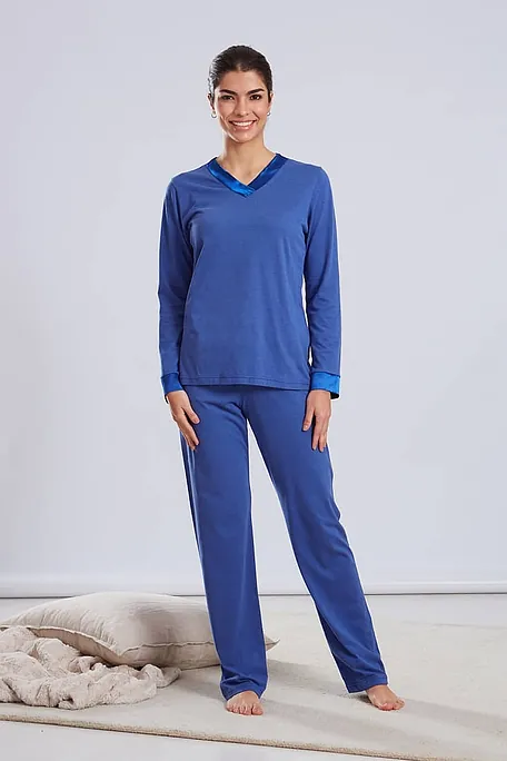 ΓΥΝΑΙΚΕΙΑ ΜΑΚΡΙΑ MODAL ΠΙΤΖΑΜΑ ΜΟΝΟΧΡΩΜΗ ΜΕ ΣΑΤΕΝ ΤΕΛΕΙΩΜΑΤΑ ΑΝΟΙΧΤΟ ΜΠΑΤΖΑΚΙ