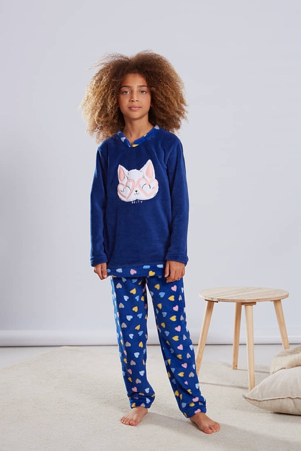 ΚΟΡΙΤΣΙΣΤΙΚΗ ΜΑΚΡΙΑ FLEECE ΠΙΤΖΑΜΑ ΜΕ ΤΥΠΩΜΑ ΚΑΡΔΙΕΣ