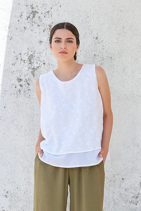 ΓΥΝΑΙΚΕΙΑ ΜΑΚΡΙΑ ΒΑΜΒΑΚΕΡΗ ΜΠΛΟΥΖΑ ΜΟΝΟΧΡΩΜΗ ΑΜΑΝΙΚΗ FLORAL ΣΧΕΔΙΟ