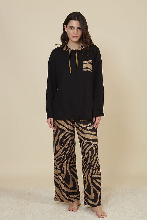 ΓΥΝΑΙΚΕΙΑ ΜΑΚΡΙΑ ΦΟΡΜΑ ANIMAL PRINT ΜΕ ΚΟΥΚΟΥΛΑ ΤΣΕΠΗ ΚΑΙ ΑΝΟΙΧΤΟ ΜΠΑΤΖΑΚΙ