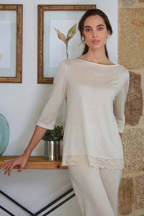 ΓΥΝΑΙΚΕΙΑ ΜΑΚΡΙΑ MODAL ΠΙΤΖΑΜΑ ΜΟΝΟΧΡΩΜΗ ΜΕ ΤΕΛΕΙΩΜΑ ΔΑΝΤΕΛΑΣ ΚΑΙ ΑΝΟΙΧΤΟ ΜΠΑΤΖΑΚΙ