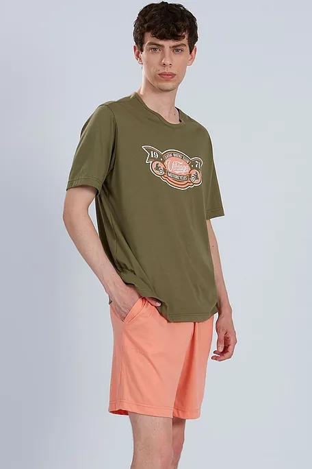 ΑΝΔΡΙΚΗ ΚΟΝΤΗ ΒΑΜΒΑΚΕΡΗ ΠΙΤΖΑΜΑ ΜΕ ΤΥΠΩΜΑ VINTAGE ΚΑΙ ΤΣΕΠΕΣ