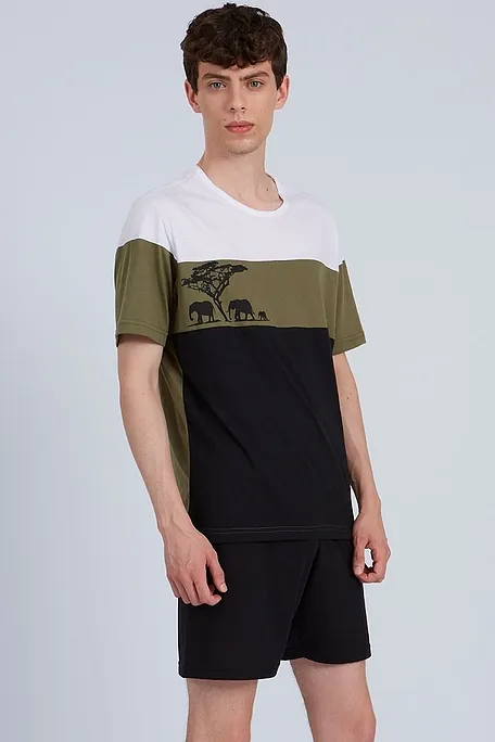 ΑΝΔΡΙΚΗ ΚΟΝΤΗ ΒΑΜΒΑΚΕΡΗ ΠΙΤΖΑΜΑ ΜΕ ΤΥΠΩΜΑ ΕΛΕΦΑΝΤΕΣ