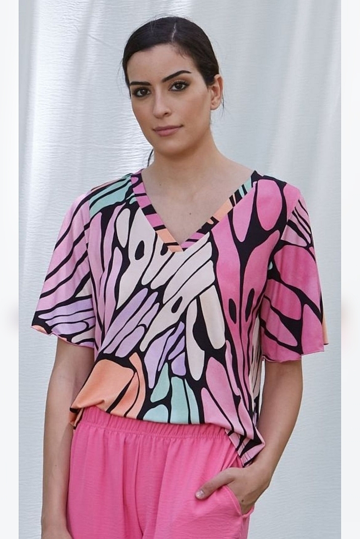 ΓΥΝΑΙΚΕΙΑ ΕΜΠΡΙΜΕ ΜΠΛΟΥΖΑ ΑΠΌ ΒΙΣΚΟΖΗ ΜΕ V ΛΑΙΜΟ