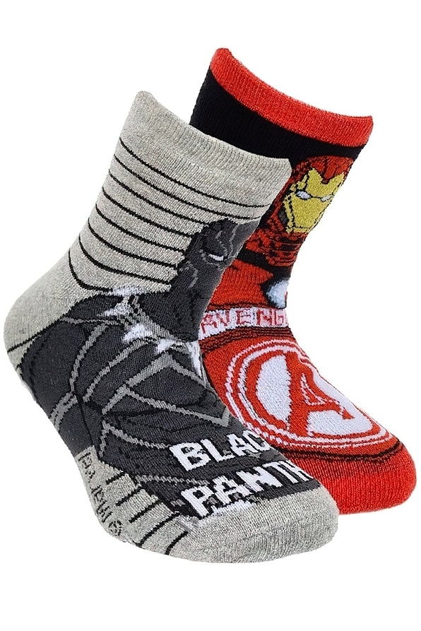 MARVEL AVENGERS 2-PACK TERRY-COTTON SLIPPERS ANTI-SLIP WITH ABS