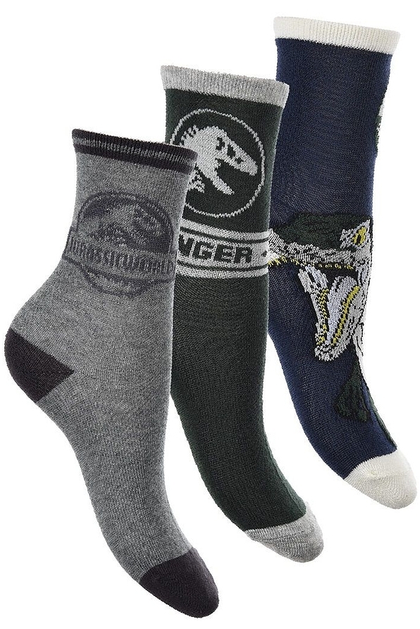 JURASSIC WORLD 3-PACK BOY COTTON SOCKS