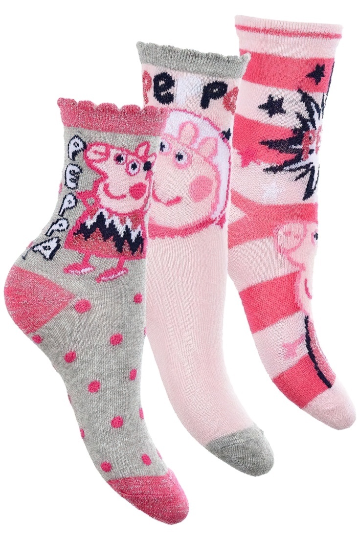 PEPPA PIG 3-PACK ΚΟΡΙΤΣΙΣΤΙΚΗ ΒΑΜΒΑΚΕΡΗ ΚΑΛΤΣΑ ΜΕ GLITTER ΛΕΠΤΟΜΕΡΕΙΕΣ