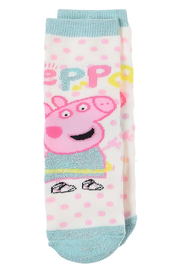 PEPPA PIG GIRL TERRY-COTTON SLIPPERS ANTI-SLIP WITH ABS AND GLITTER ELEMENTS