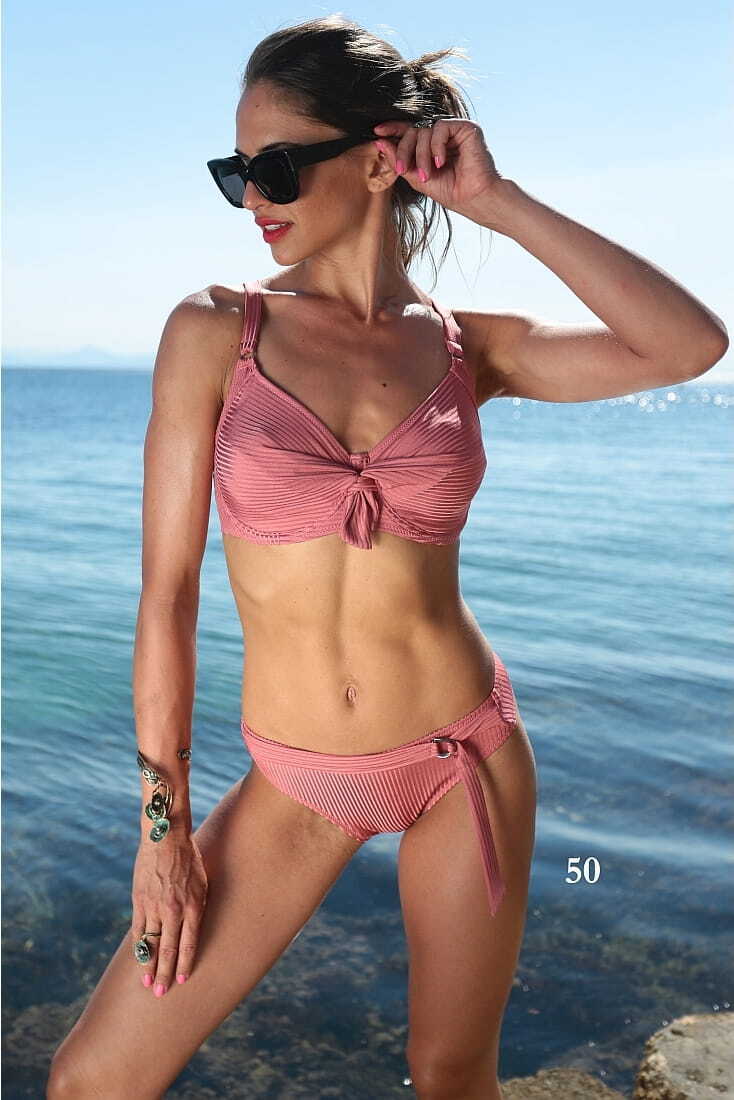 ΓΥΝΑΙΚΕΙΟ ΣΕΤ ΜΠΙΚΙΝΙ ΜΟΝΟΧΡΩΜΟ ΡΙΜΠ ΣΤΑΘΕΡΕΣ ΡΥΘΜΙΖΟΜΕΝΕΣ ΤΙΡΑΝΤΕΣ ΜΕ ΜΠΑΝΕΛΑ ΧΩΡΙΣ ΕΝΙΣΧΥΣΗ CUP E