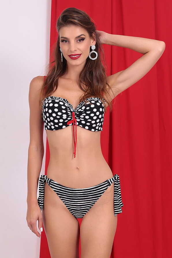 ΓΥΝΑΙΚΕΙΟ ΜΑΓΙΟ BIKINI ΣΕΤ STRAPLESS ΠΟΥΑ TOP ΜΕ ΕΝΙΣΧΥΣΗ ΜΠΑΝΕΛΑ ΚΙ ΡΥΘΜΙΖΟΜΕΝΕΣ ΑΠΟΣΠΩΜΕΝΕΣ ΤΙΡΑΝΤΕΣ ΚΑΙ ΔΕΤΟ ΣΤΟ ΠΛΑΙ ΡΙΓΕ ΣΛΙΠ