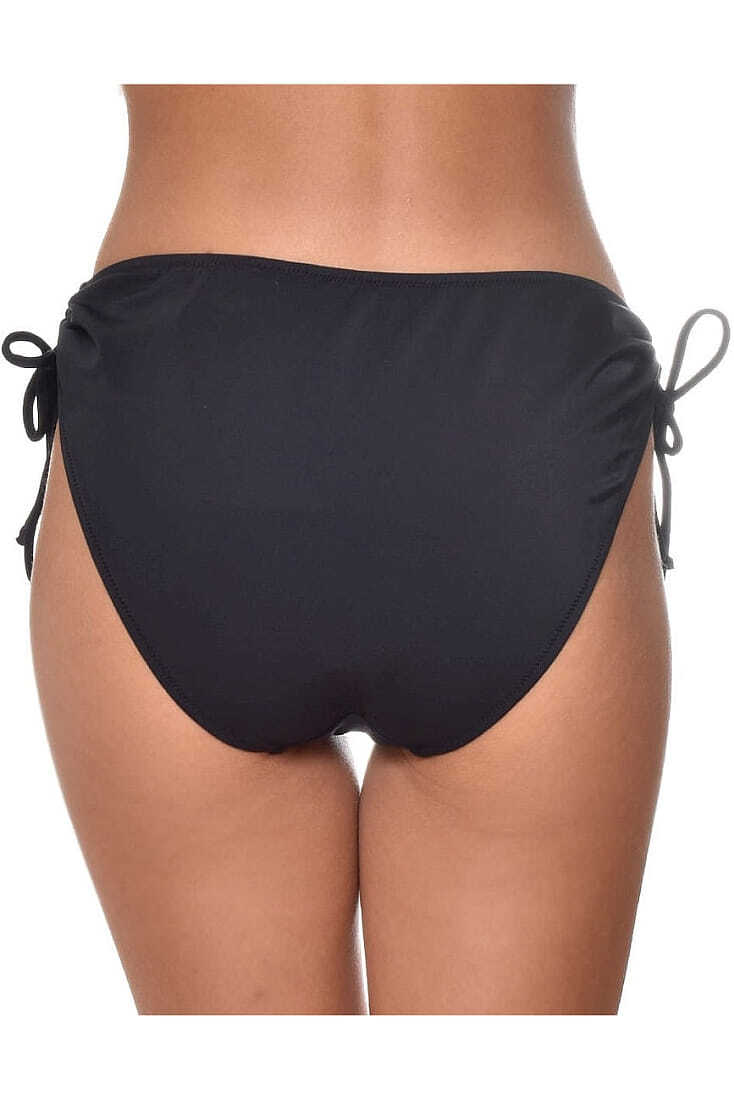 WOMAN BIKINI BOTTOM PLAIN FULL SHAPE HIGHWAISTED ADJUSTABLE TWISTED SIDE WITH CORDS 4/4 FULL BACK COVERAGE