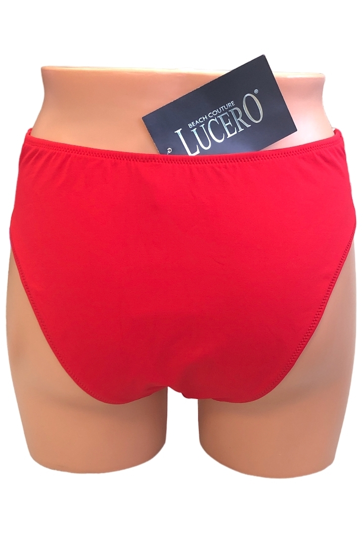 WOMAN BIKINI BOTTOM BRAZIL HIGHWAISTED PLAIN WITH BOW IN FRONT MODERATE BACK COVERAGE