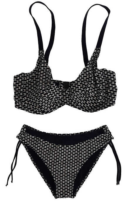 WOMAN BIKINI SET OTTICO PATTERN MULTI-WAY STRAPS DETACHABLE IN X OR LINE FORM WIRED NO PADDED IN CUP E