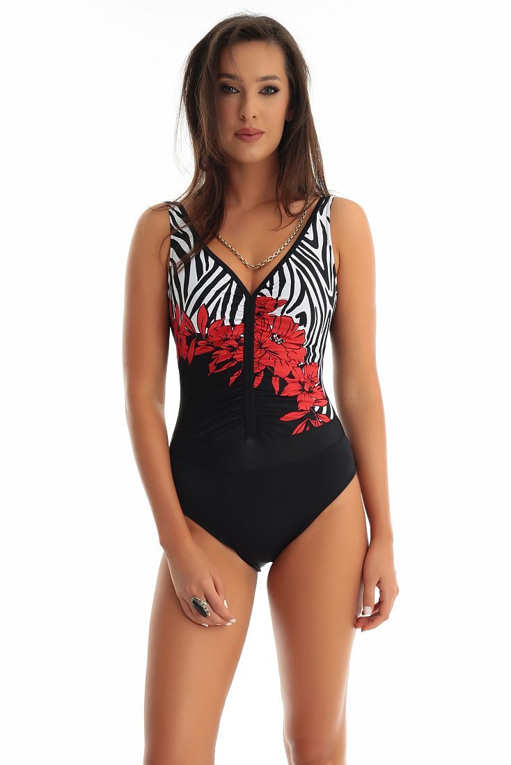 ΓΥΝΑΙΚΕΙΟ ΟΛΟΣΩΜΟ ΜΑΓΙΟ CUP C-F BODYSHAPING ANIMAL ΖΕΒΡΕ & FLORAL  ΜΠΡΟΣΤΑ & ΜΑΥΡΟ ΠΙΣΩ ΜΕ ΨΗΛΗ ΠΛΑΤΗ ΧΩΡΙΣ ΜΠΑΝΕΛΑ