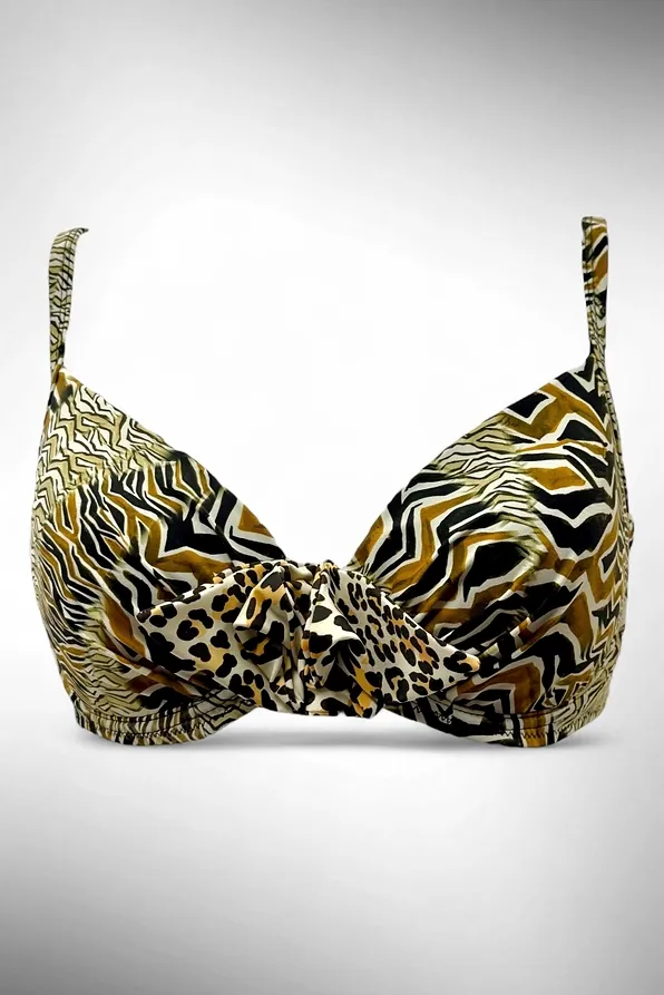 ΓΥΝΑΙΚΕΙΟ ΜΑΓΙΟ BIKINI TOP CUP D ΜΕ ΕΝΙΣΧΥΣΗ ΜΠΑΝΕΛΑ & ANIMAL ZEBRA ΤΥΠΩΜΑ